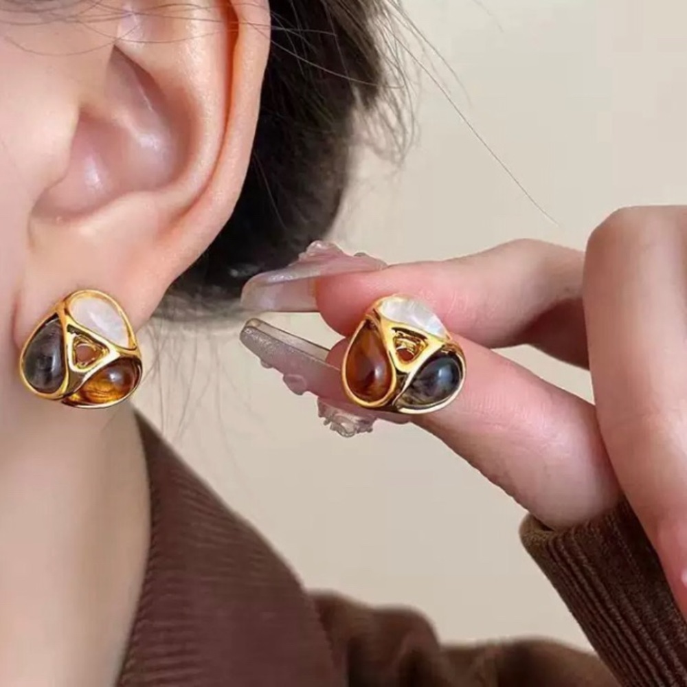 ✨Elegant Gold and Multicolor Earrings - Picture 8 of 8